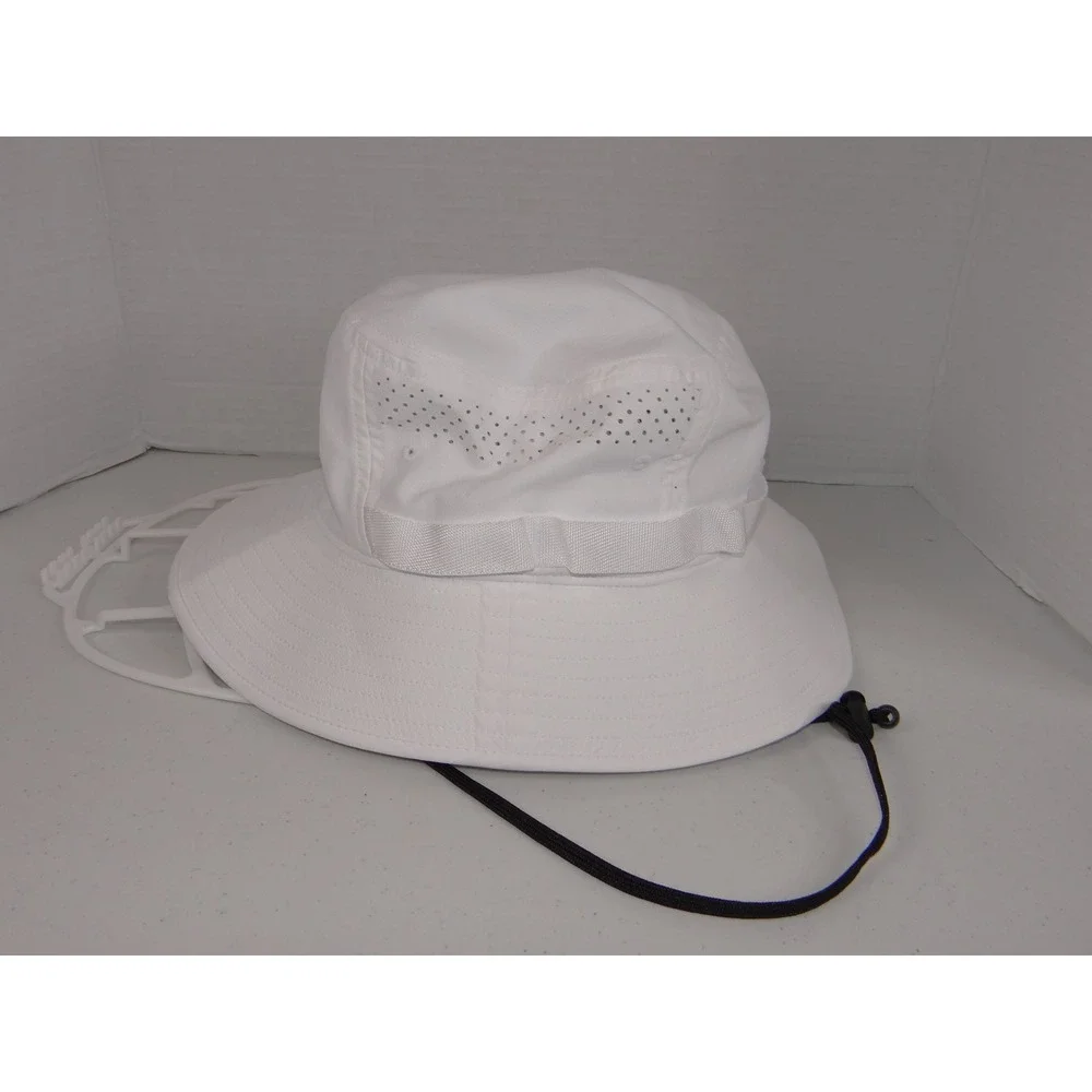 Adidas Aeroready White Boonie Sun Hat Adjustable Chin Strap Mens OSFM 3552
